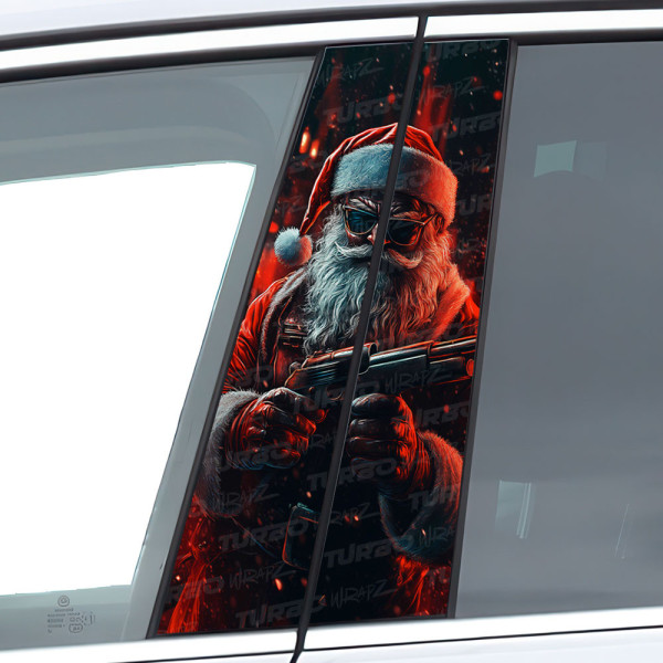 Sticker for car pillar Święty Mikołaj Gangster | TurboWrapz.com