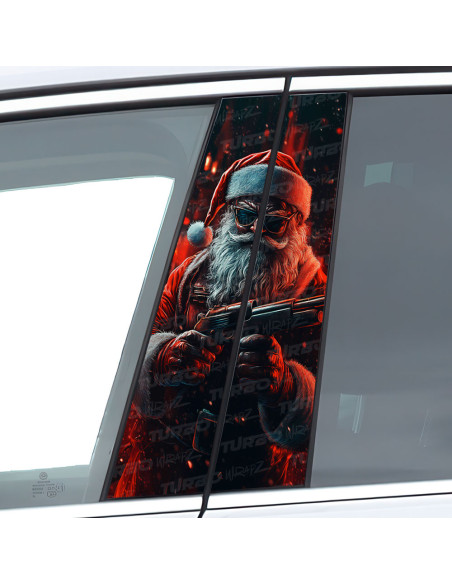 Sticker for car pillar Święty Mikołaj Gangster | TurboWrapz.com