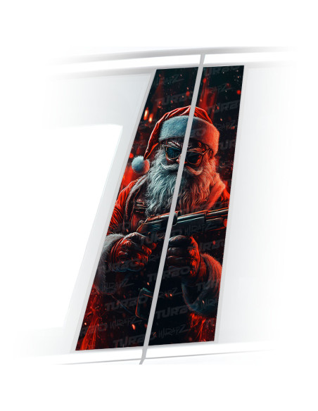 Sticker for car pillar Święty Mikołaj Gangster | TurboWrapz.com