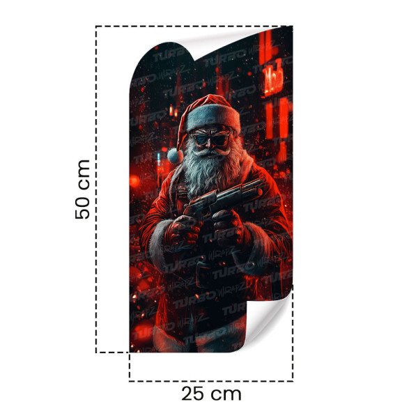 Sticker for car pillar Święty Mikołaj Gangster | TurboWrapz.com