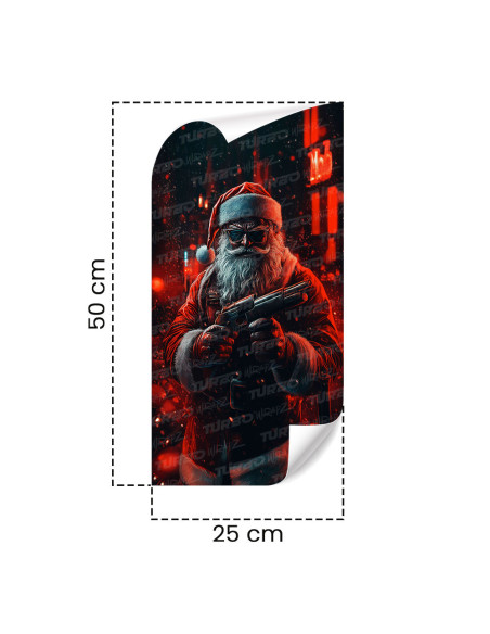 Sticker for car pillar Święty Mikołaj Gangster | TurboWrapz.com