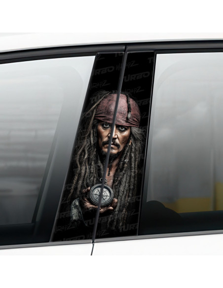 Sticker for car pillar Jack Sparrow 3 | TurboWrapz.com