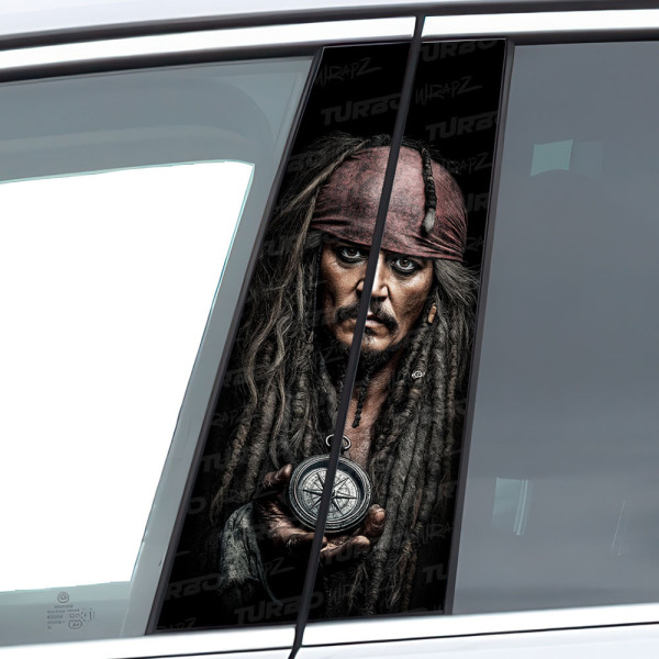 Sticker for car pillar Jack Sparrow 3 | TurboWrapz.com