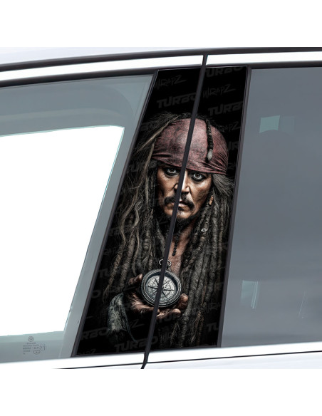 Sticker for car pillar Jack Sparrow 3 | TurboWrapz.com