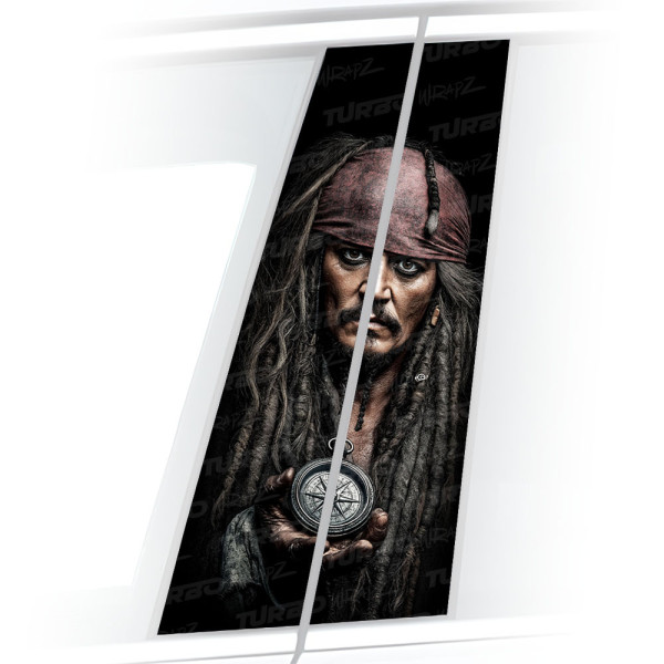 Sticker for car pillar Jack Sparrow 3 | TurboWrapz.com