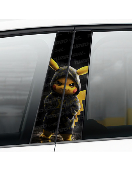 Sticker for car pillar Pikachu Hypebeast | TurboWrapz.com