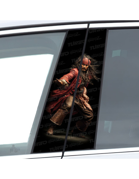Naklejka na słupek samochodowy Jack Sparrow 4 | TurboWrapz.com