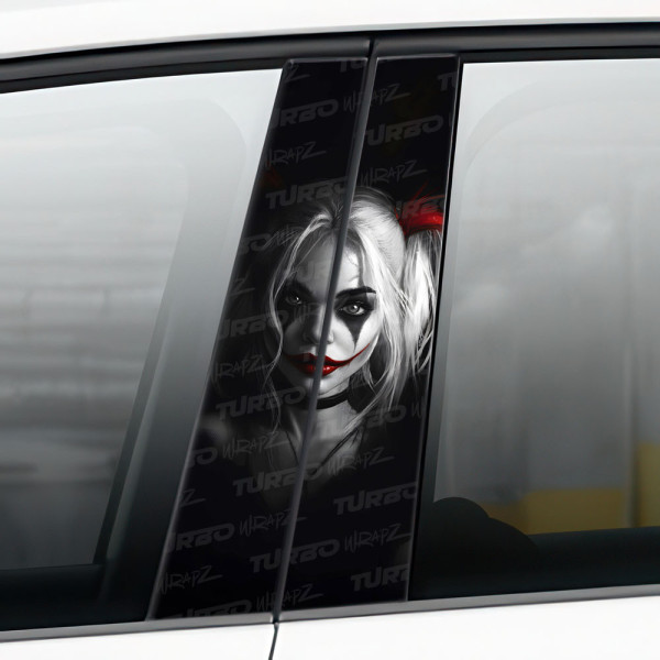 Sticker for car pillar Harley Quinn | TurboWrapz.com