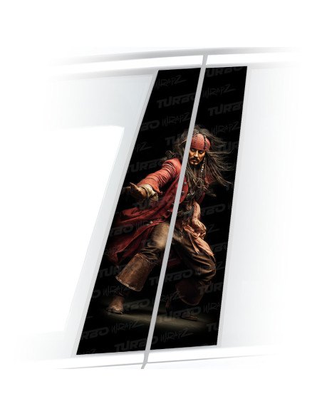 Naklejka na słupek samochodowy Jack Sparrow 4 | TurboWrapz.com