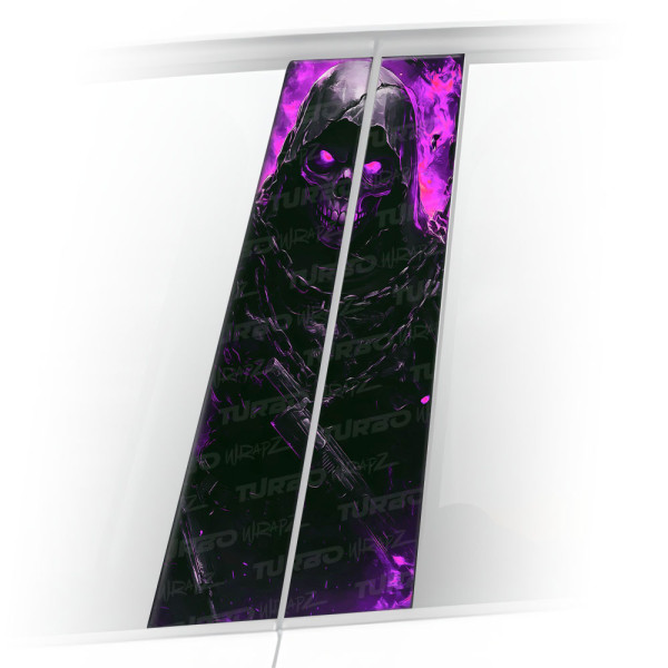 Sticker for car pillar Fioletowa Czaszka | TurboWrapz.com
