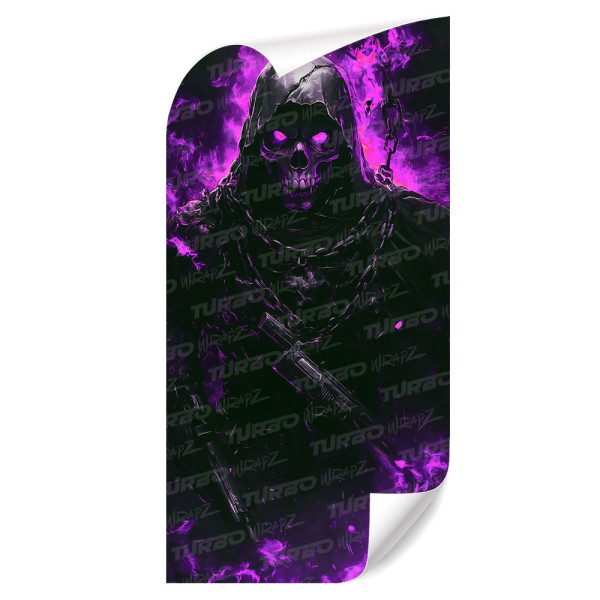 Naklejka na słupek samochodowy Fioletowa Czaszka | TurboWrapz.com