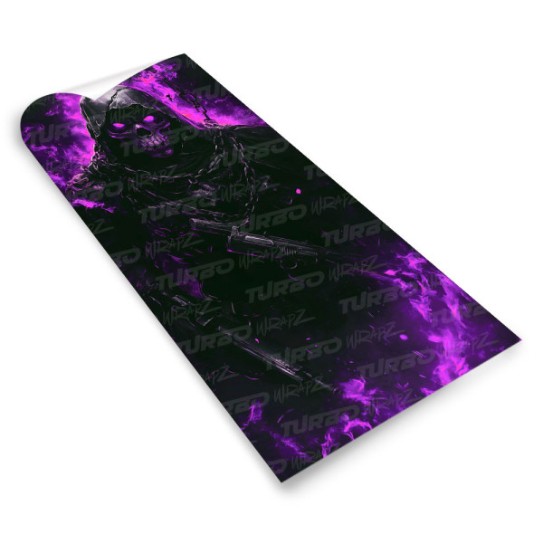 Sticker for car pillar Fioletowa Czaszka | TurboWrapz.com