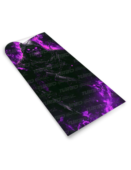 Sticker for car pillar Fioletowa Czaszka | TurboWrapz.com