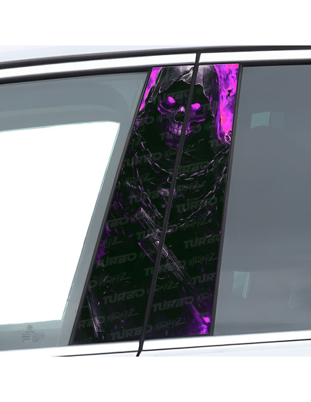Naklejka na słupek samochodowy Fioletowa Czaszka | TurboWrapz.com