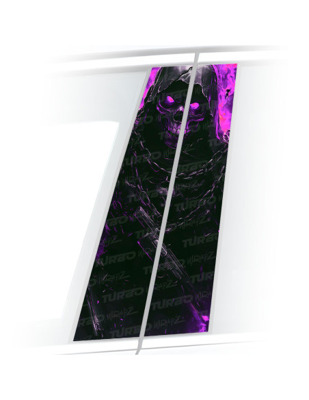 Naklejka na słupek samochodowy Fioletowa Czaszka | TurboWrapz.com