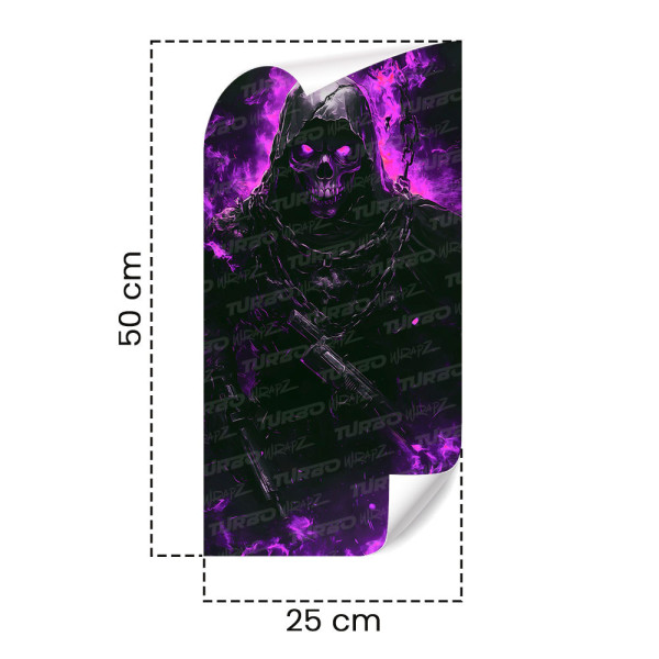 Naklejka na słupek samochodowy Fioletowa Czaszka | TurboWrapz.com