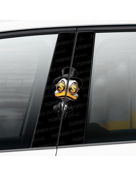 Sticker for car pillar Scrooge McDuck Dollar | TurboWrapz.com