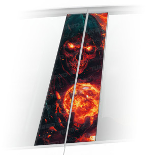 Naklejka na słupek samochodowy Płonąca Czaszka | TurboWrapz.com