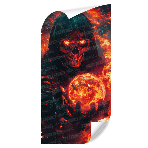 Sticker for car pillar Płonąca Czaszka | TurboWrapz.com