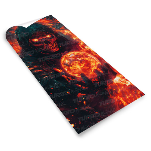 Sticker for car pillar Płonąca Czaszka | TurboWrapz.com