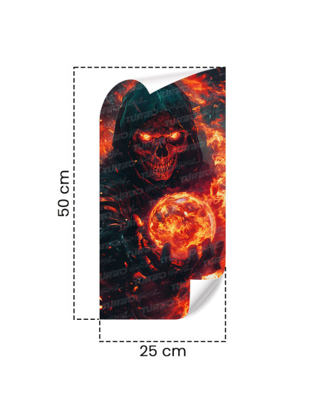 Sticker for car pillar Płonąca Czaszka | TurboWrapz.com