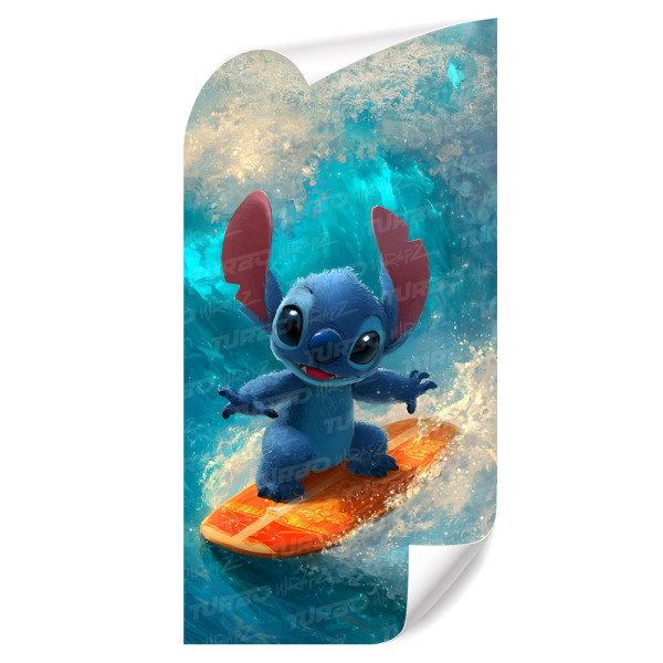 Sticker for car pillar Stitch Surfer | TurboWrapz.com