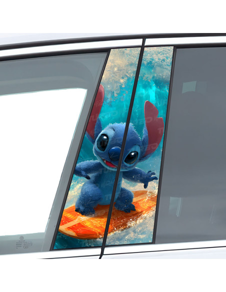 Sticker for car pillar Stitch Surfer | TurboWrapz.com