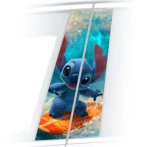 Naklejka na słupek samochodowy Stitch Surfer | TurboWrapz.com