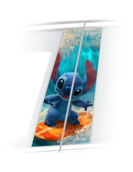 Sticker for car pillar Stitch Surfer | TurboWrapz.com