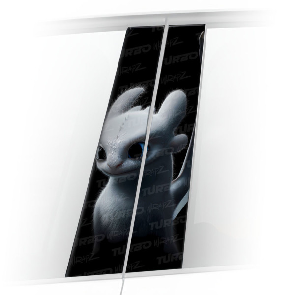 Sticker for car pillar Jak wytresować smoka Biała Furia | TurboWrapz.com