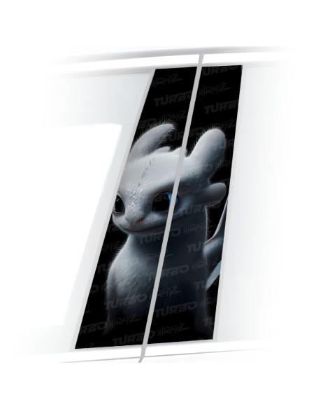 Naklejka na słupek samochodowy Jak wytresować smoka Biała Furia | TurboWrapz.com