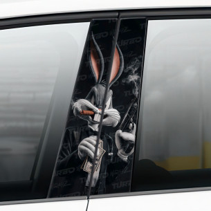 Sticker for car pillar Królik Bugs Gangster | TurboWrapz.com 2