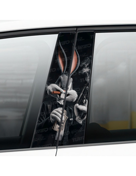 Sticker for car pillar Królik Bugs Gangster | TurboWrapz.com