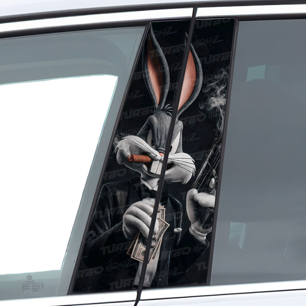 Sticker for car pillar Królik Bugs Gangster | TurboWrapz.com