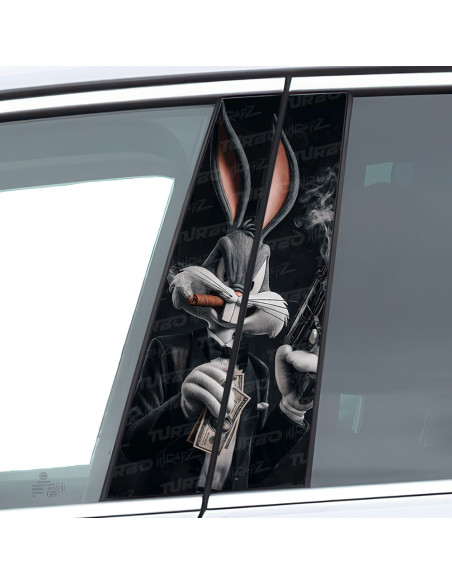 Sticker for car pillar Królik Bugs Gangster | TurboWrapz.com