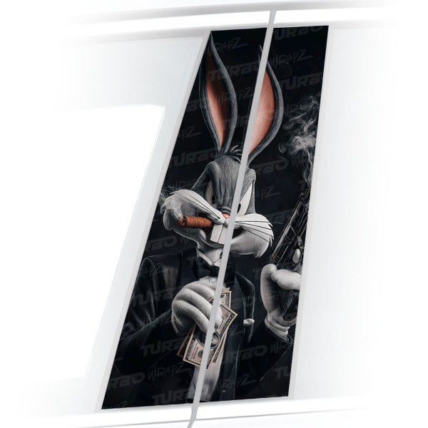 Sticker for car pillar Królik Bugs Gangster | TurboWrapz.com