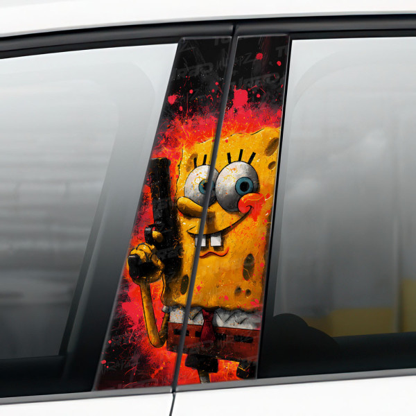 Naklejka na słupek samochodowy Spongebob Gangster | TurboWrapz.com