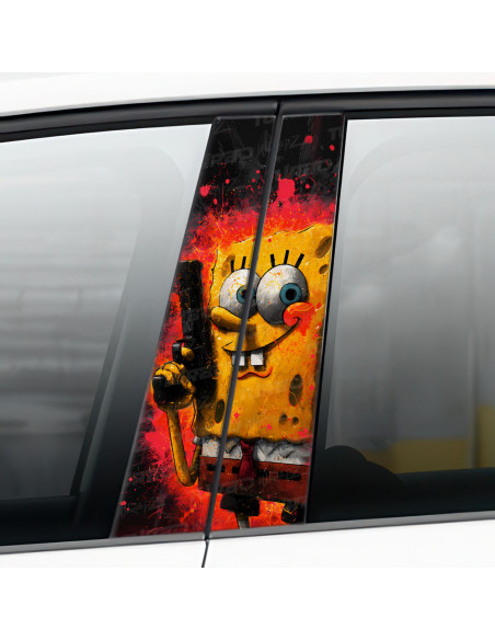 Sticker for car pillar Spongebob Gangster | TurboWrapz.com