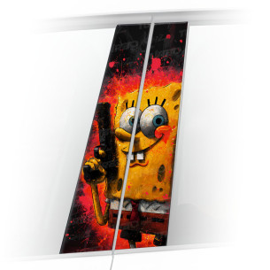 Sticker for car pillar Spongebob Gangster | TurboWrapz.com