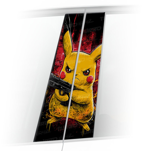 Naklejka na słupek samochodowy Pikachu Gangster | TurboWrapz.com