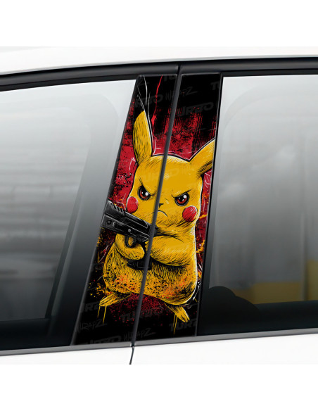 Naklejka na słupek samochodowy Pikachu Gangster | TurboWrapz.com