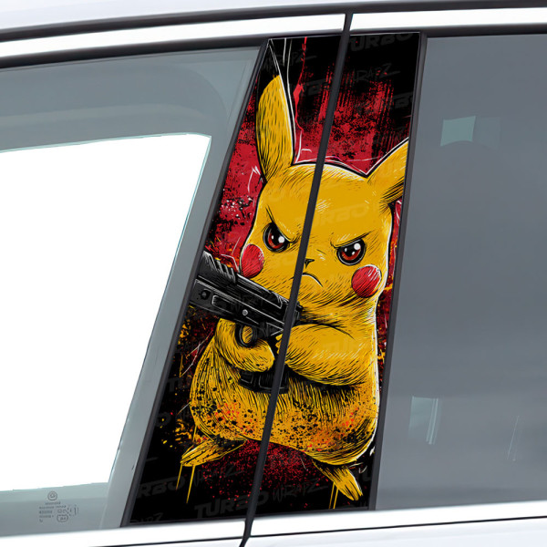 Naklejka na słupek samochodowy Pikachu Gangster | TurboWrapz.com