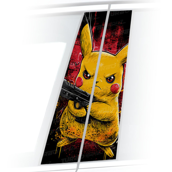 Naklejka na słupek samochodowy Pikachu Gangster | TurboWrapz.com