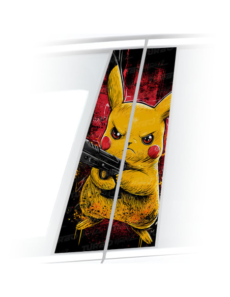 Sticker for car pillar Pikachu Gangster | TurboWrapz.com