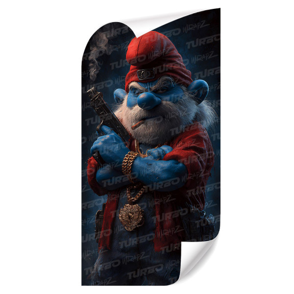 Sticker for car pillar Papa Smerf Gangster | TurboWrapz.com