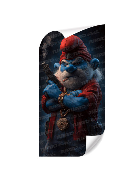 Sticker for car pillar Papa Smerf Gangster | TurboWrapz.com