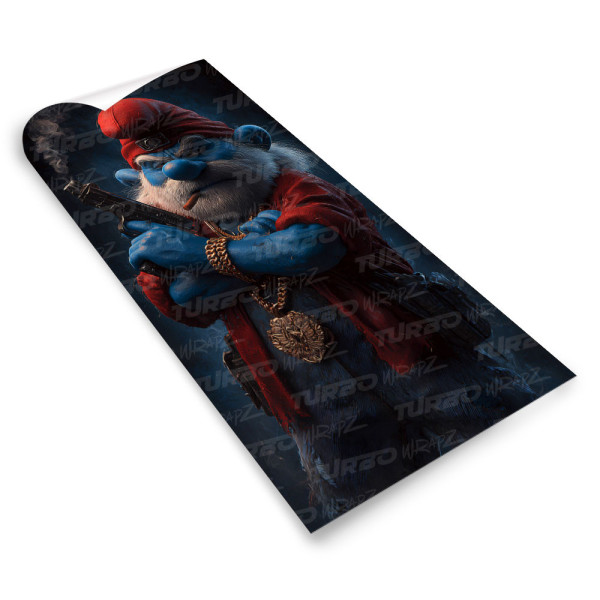 Sticker for car pillar Papa Smerf Gangster | TurboWrapz.com