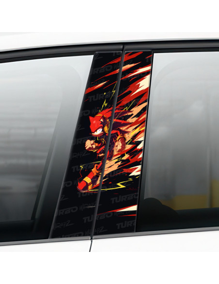 Naklejka na słupek samochodowy Czerwony Sonic | TurboWrapz.com