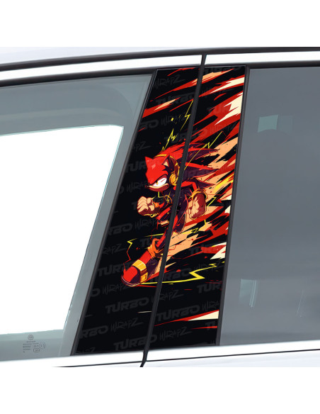 Naklejka na słupek samochodowy Czerwony Sonic | TurboWrapz.com