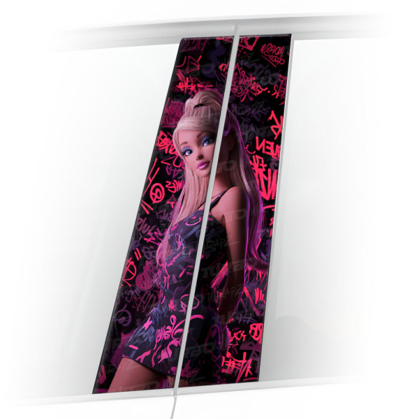 Sticker for car pillar Barbie Graffiti | TurboWrapz.com